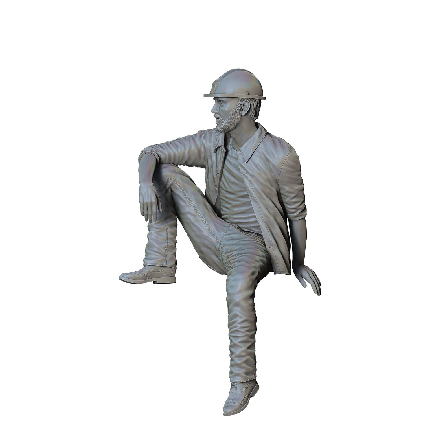 3DP Miniatures, a man sitting on a car, STL Files, 3D Printable Files