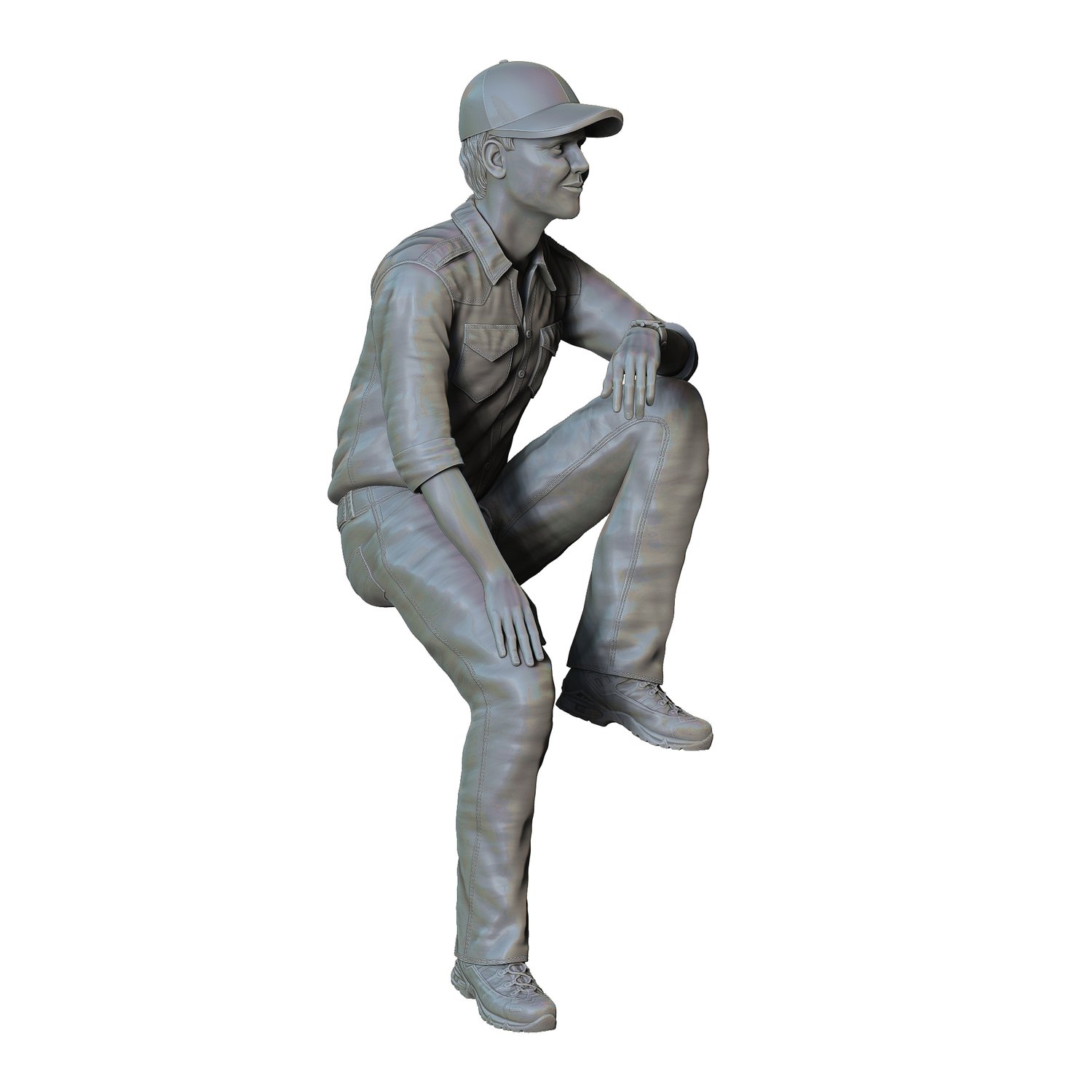 3dp Miniatures, man sitting on the back of pickup truck, STL Files, 3D Printable Files