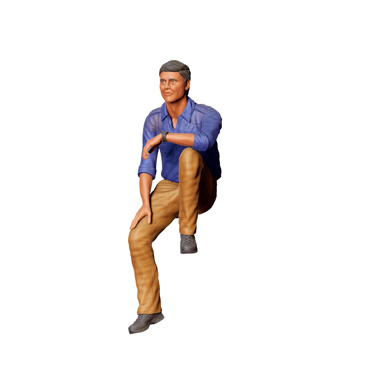 3dp Miniatures, man sitting on the back of pickup truck, STL Files, 3D Printable Files