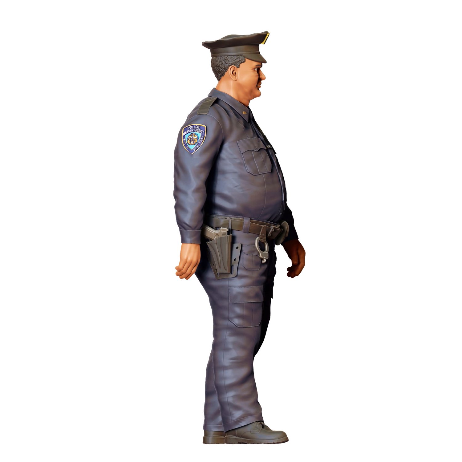 3dp Miniatures, Overweight Police Officer, STL Files, 3d Printable Model
