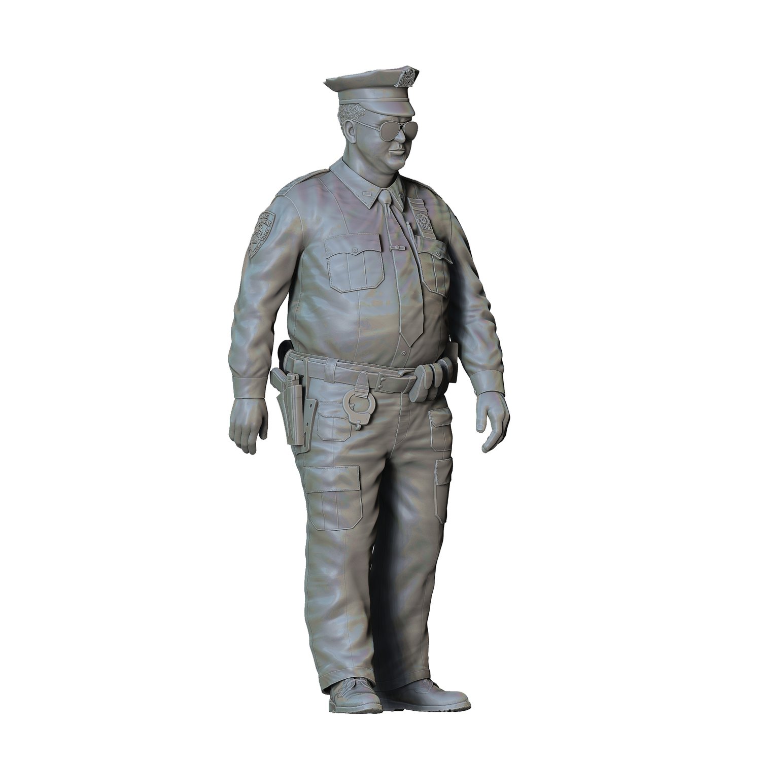 3dp Miniatures, Overweight Police Officer, STL Files, 3d Printable Model