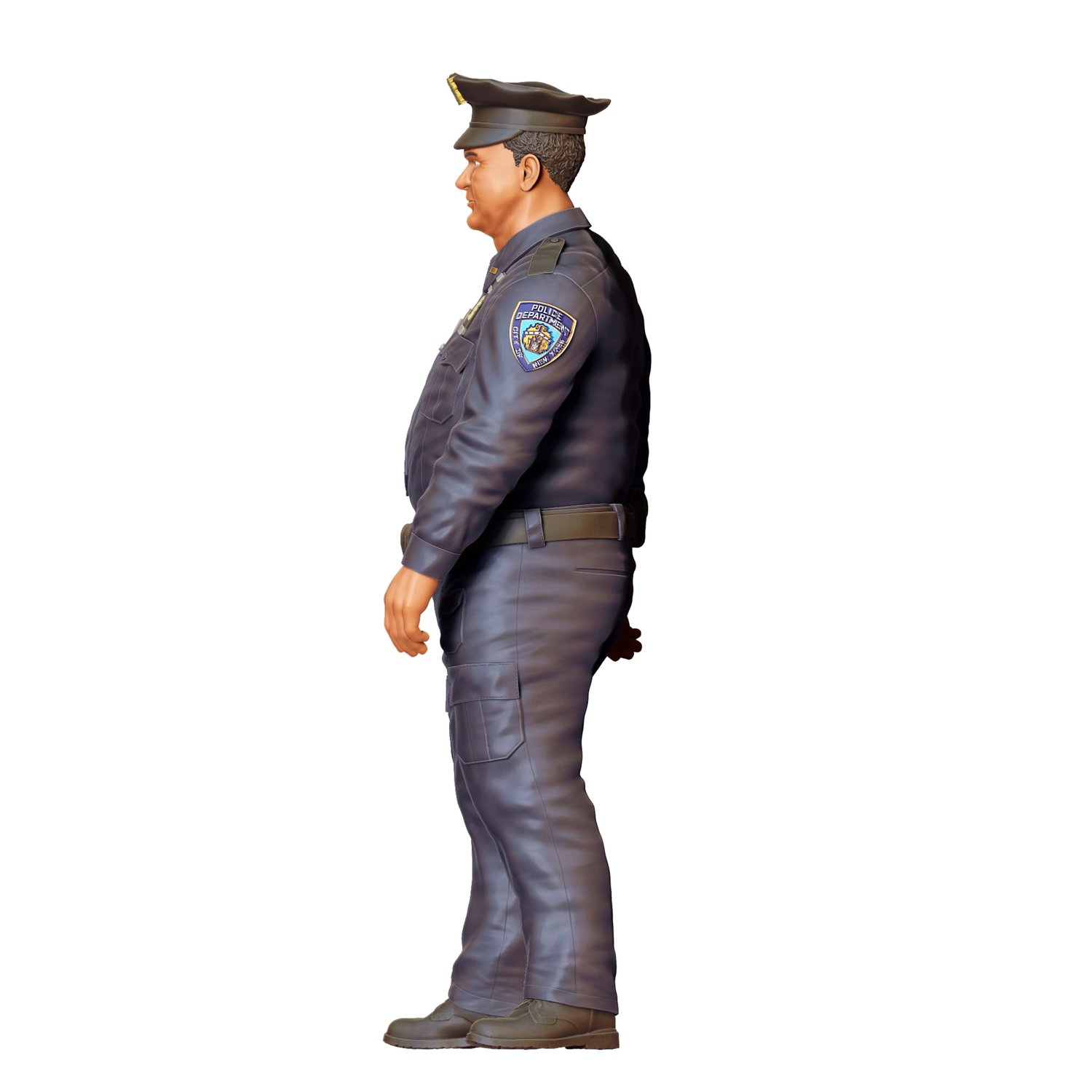 3dp Miniatures, Overweight Police Officer, STL Files, 3d Printable Model