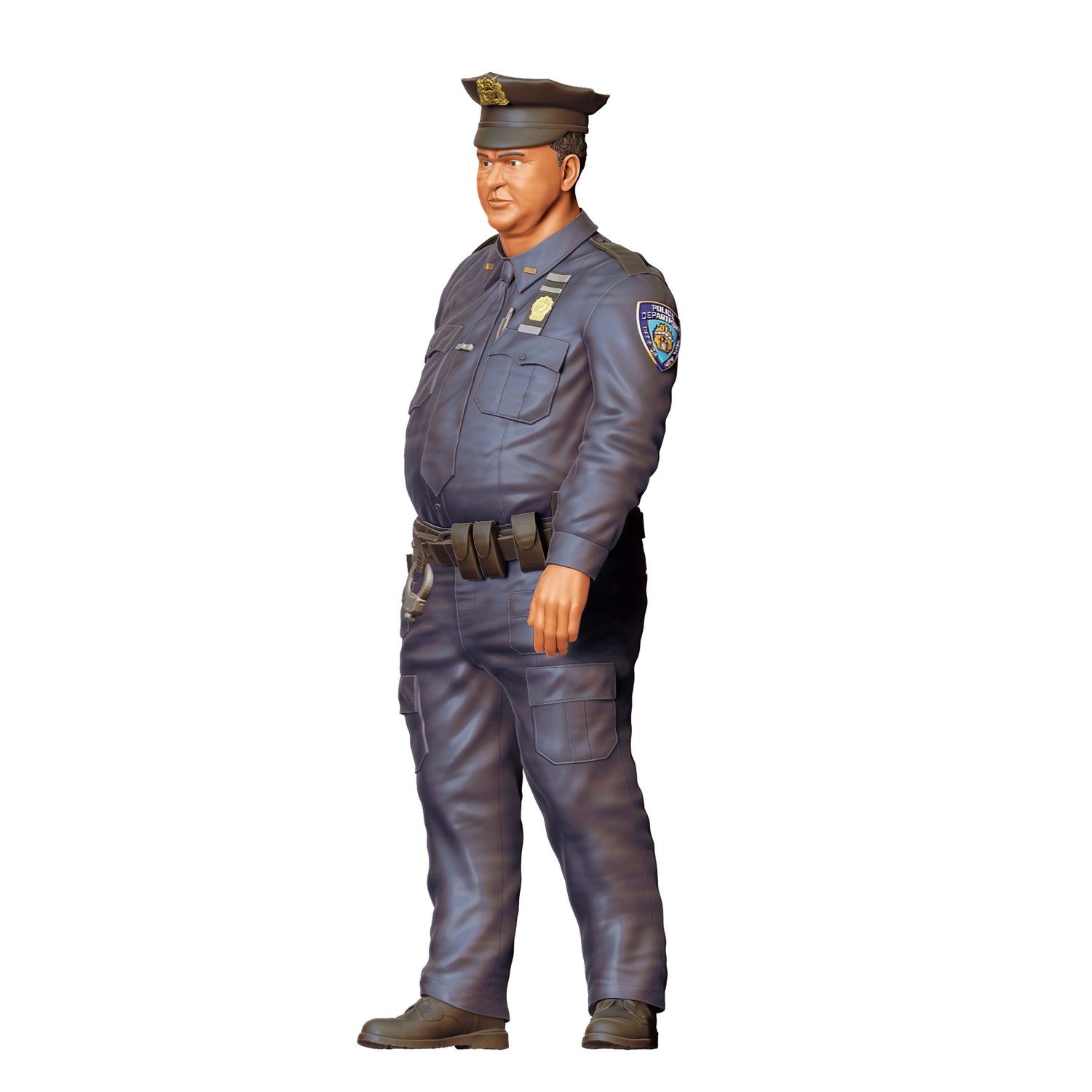3dp Miniatures, Overweight Police Officer, STL Files, 3d Printable Model