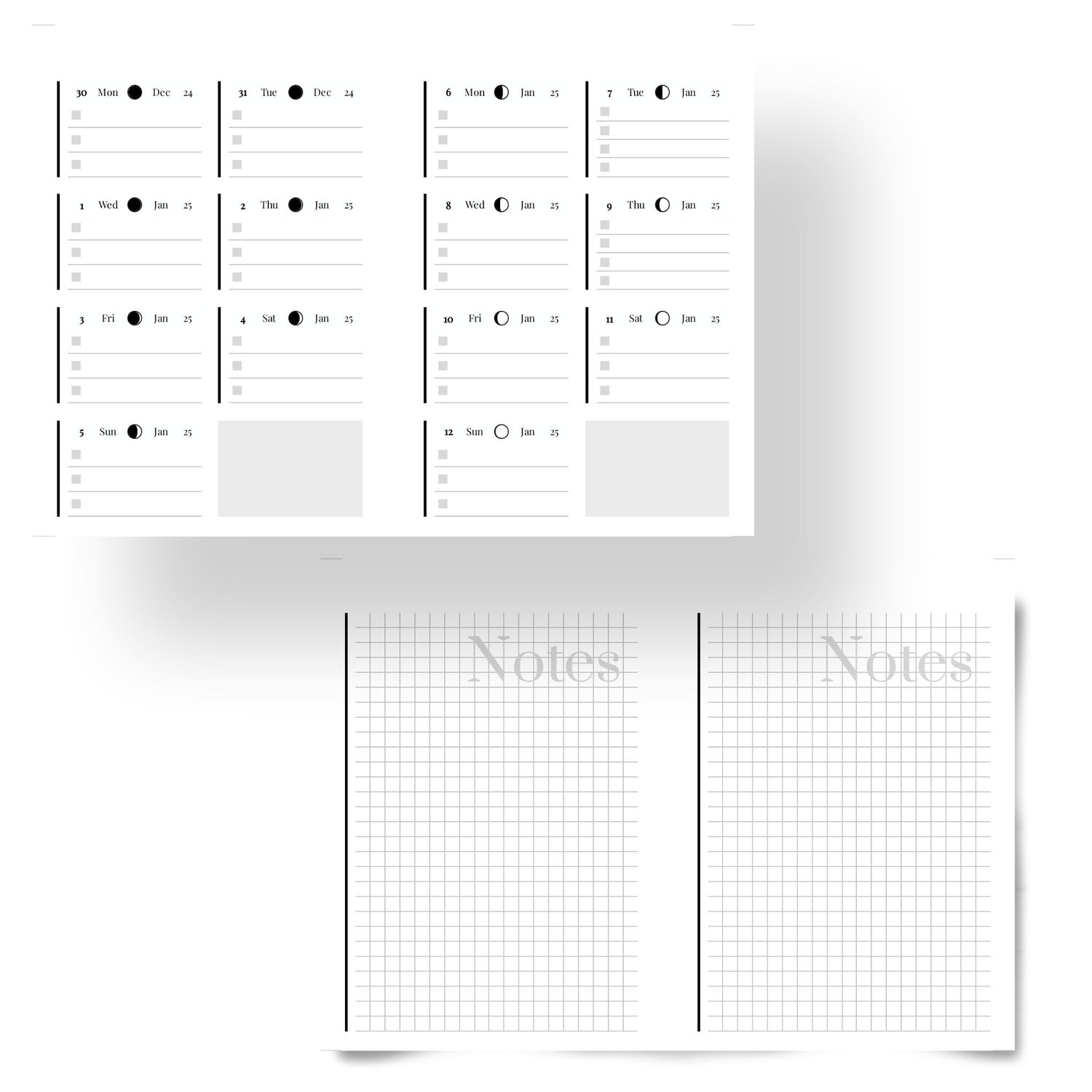Minimalist 2025 Printable Desk Planner | Instant Download PDF