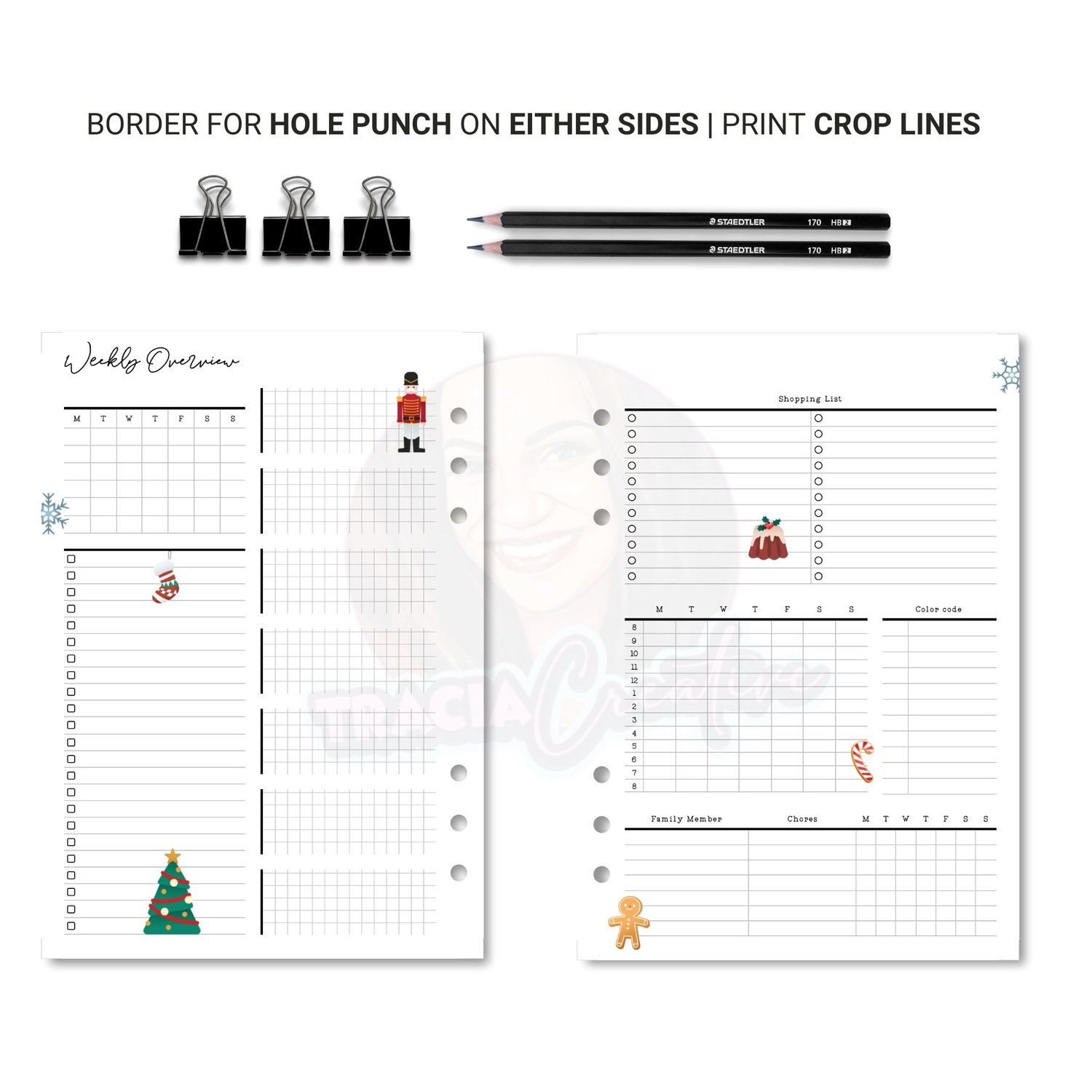 Printable Christmas Weekly Overview Planner – A5 Size Insert