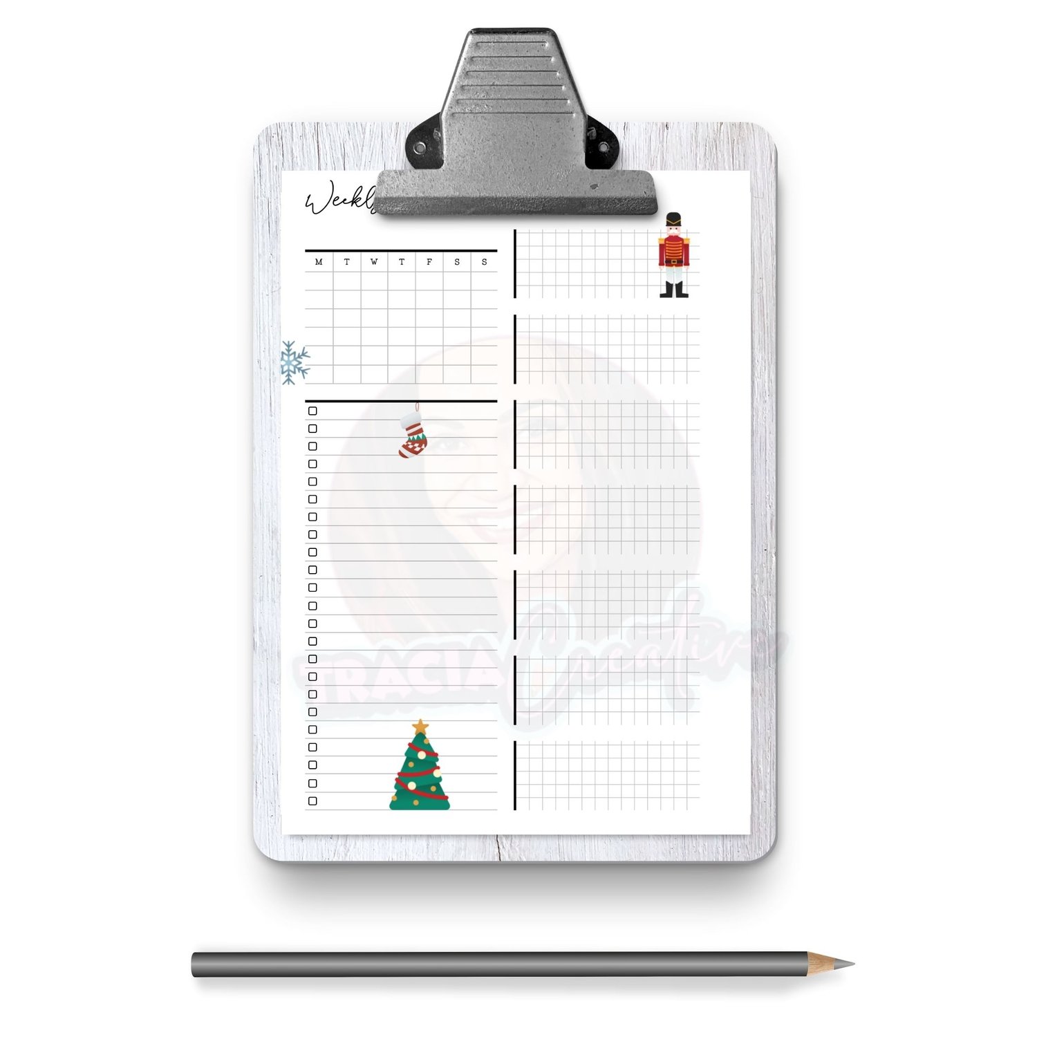 Printable Christmas Weekly Overview Planner – A5 Size Insert