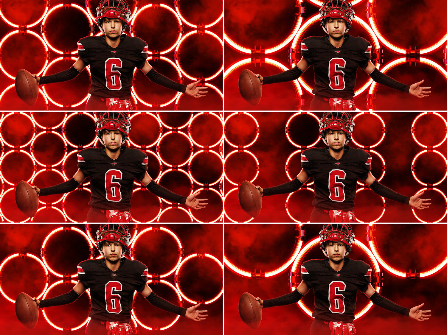 Neon Ring Lights, Photoshop Template, Digital Background, Layered PSD, for Sports, Teams, Schools, Leagues, Photo Day, Media Day, Game Day, Graphics for Photography and Photographers
