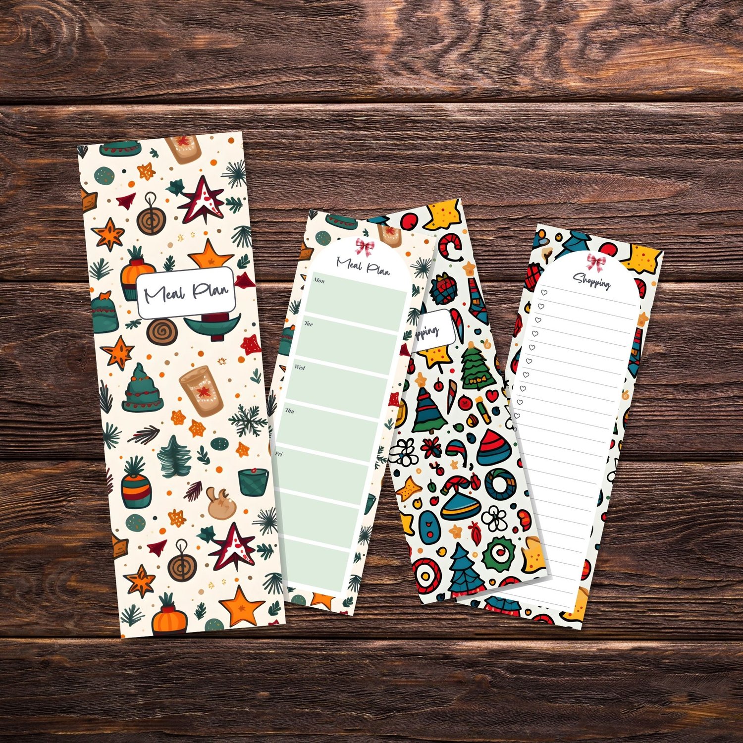 Christmas Meal Plan & Shopping List | Half Page A5 Planner Insert PDF