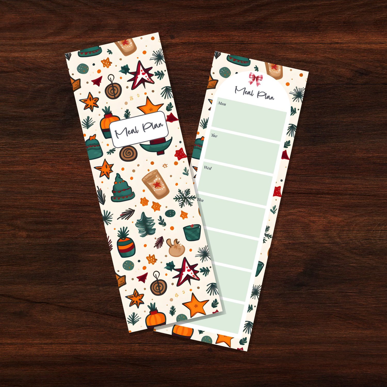 Christmas Meal Plan & Shopping List | Half Page A5 Planner Insert PDF