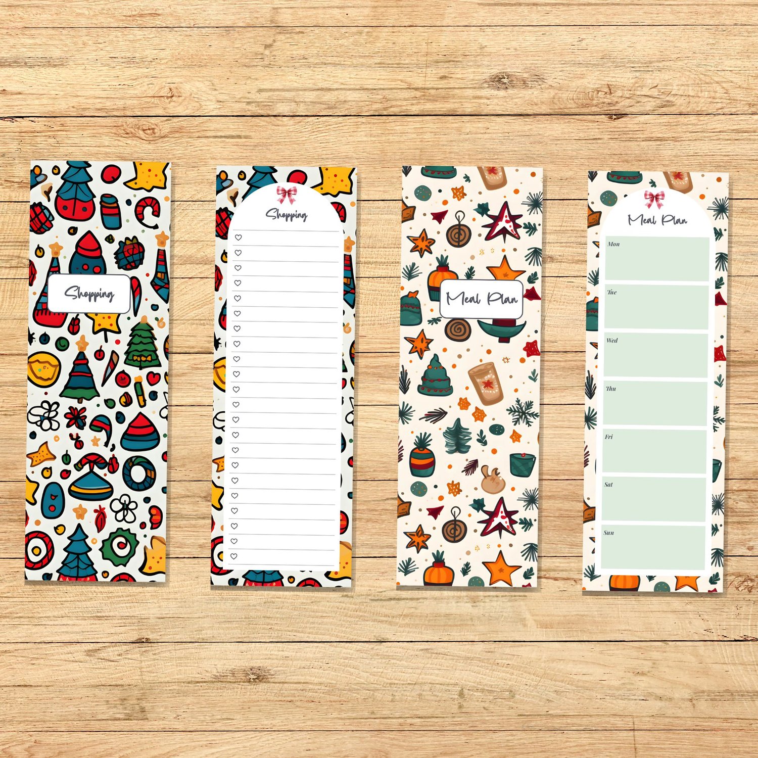 Christmas Meal Plan & Shopping List | Half Page A5 Planner Insert PDF