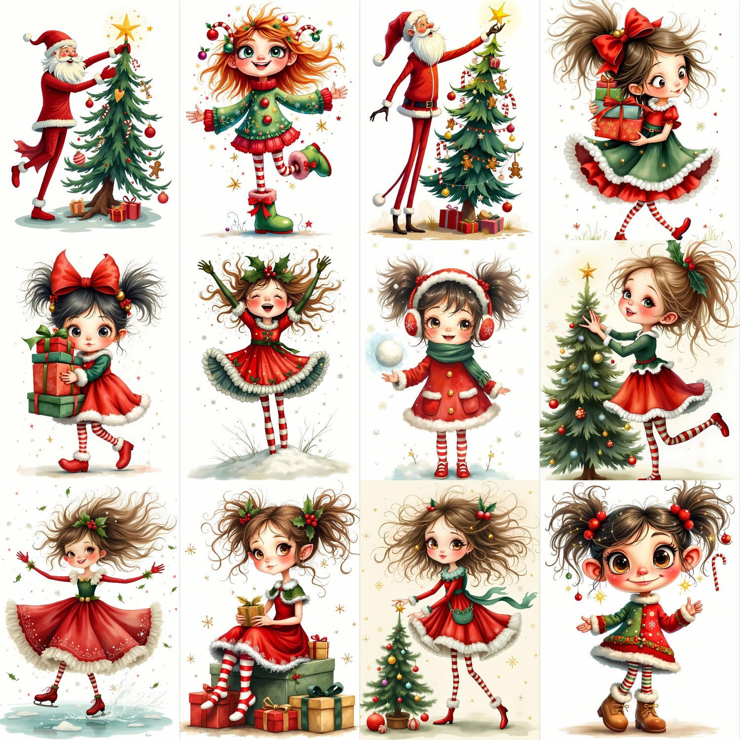 Christmas graphics, festive images, holiday designs, free Christmas images, Christmas clipart, quirky Christmas art, Christmas decorations, gingerbread cookies, sublimation images, Cariad Dzine design