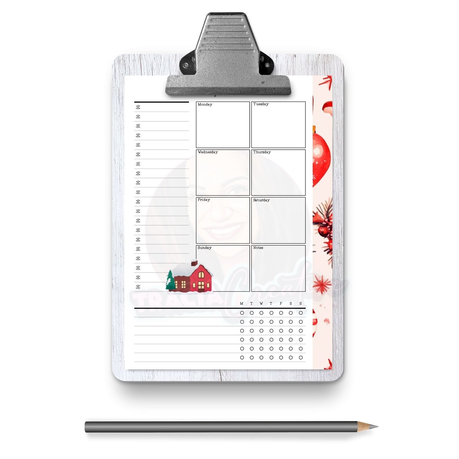 Printable Christmas Weekly Planner Insert for A5