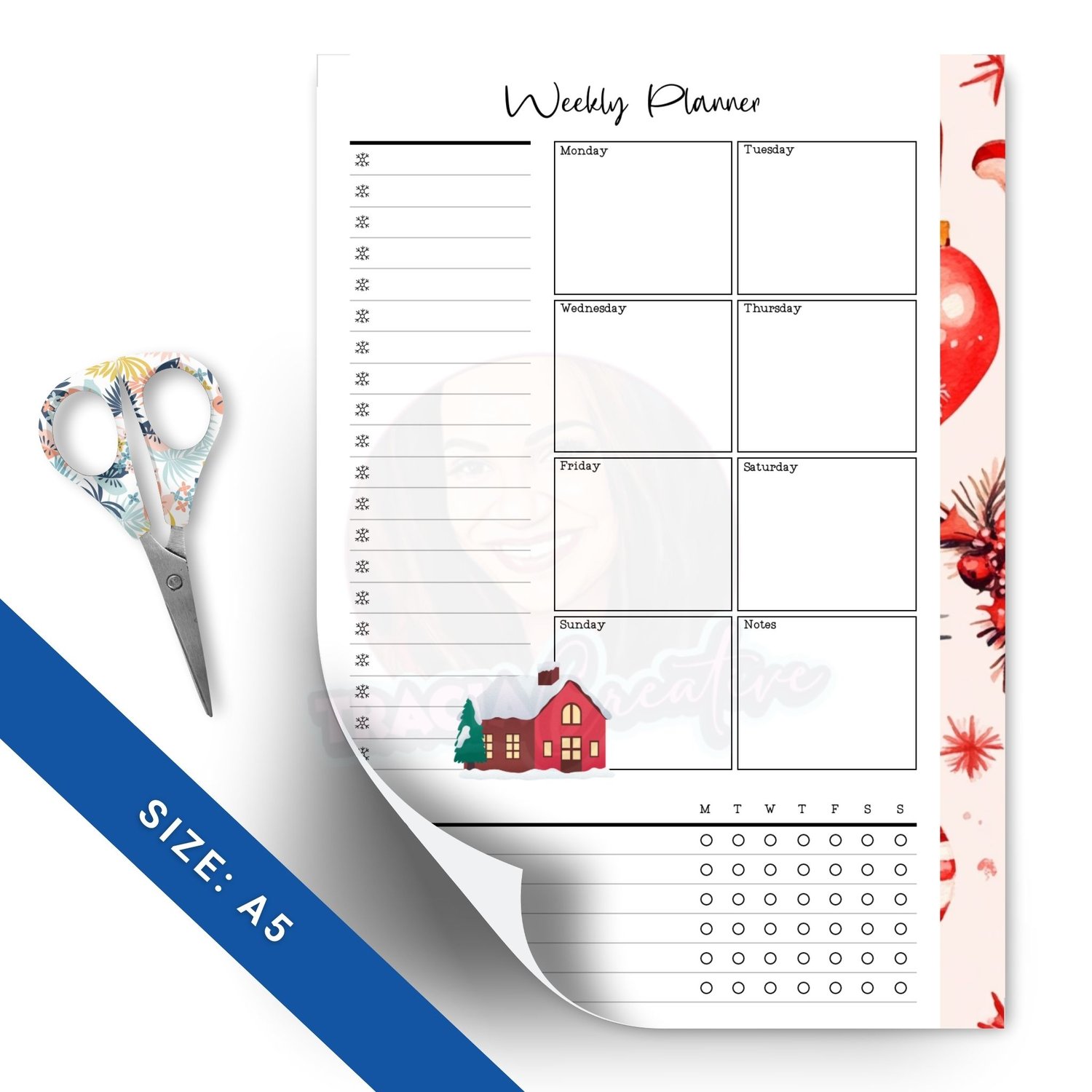 Printable Christmas Weekly Planner Insert for A5