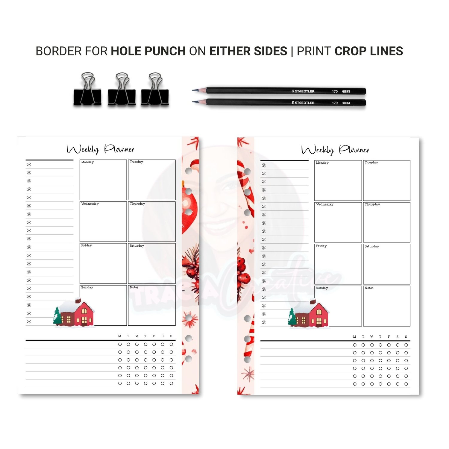 Printable Christmas Weekly Planner Insert for A5