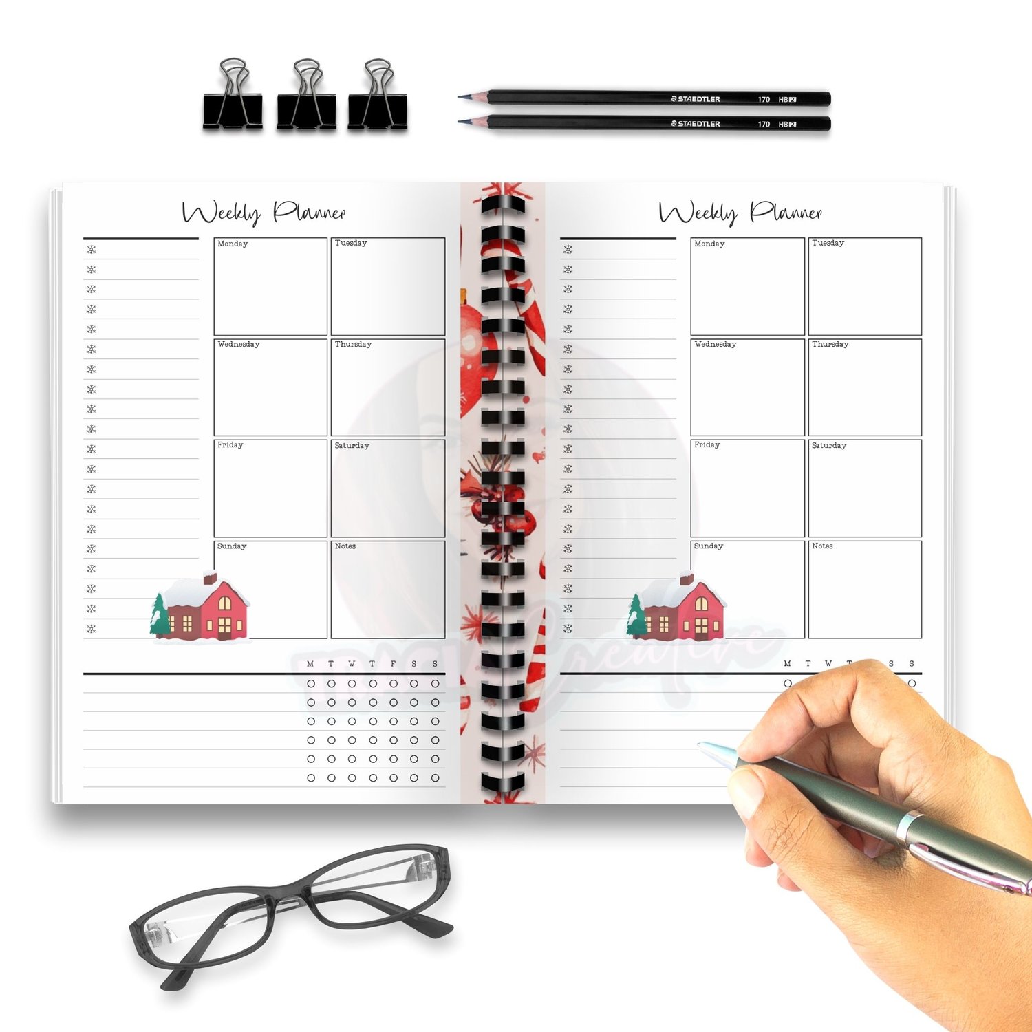 Printable Christmas Weekly Planner Insert for A5