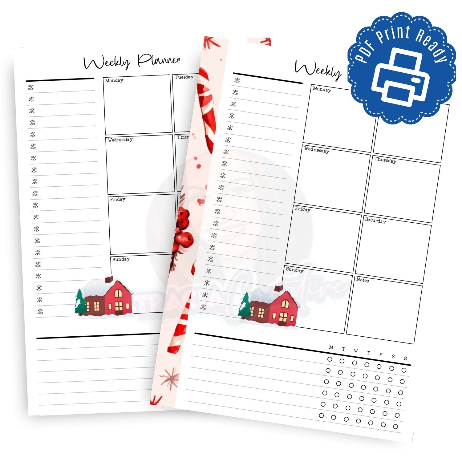 Printable Christmas Weekly Planner Insert for A5