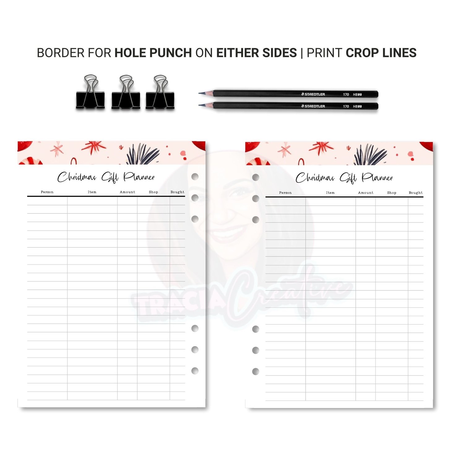 Printable Christmas Gift Planner Insert for A5