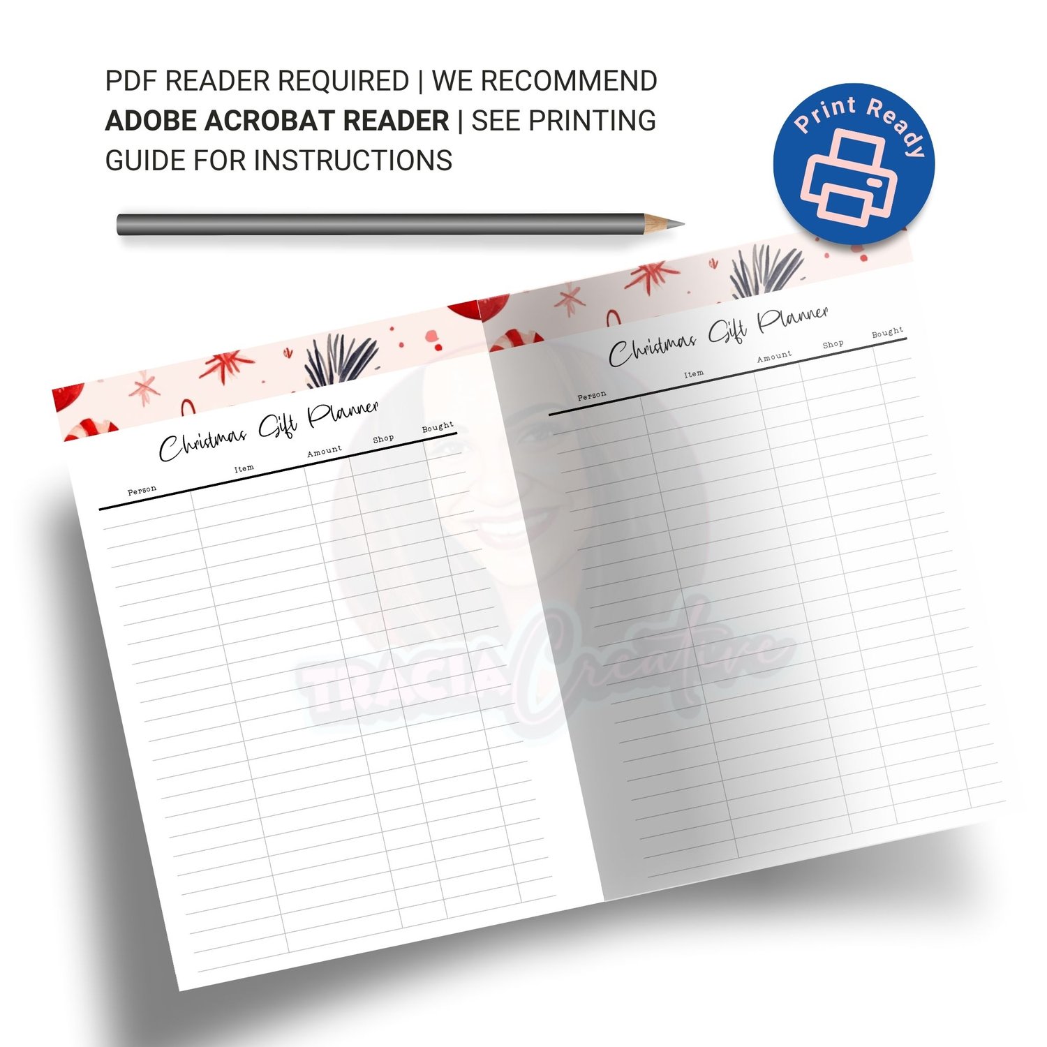 Printable Christmas Gift Planner Insert for A5