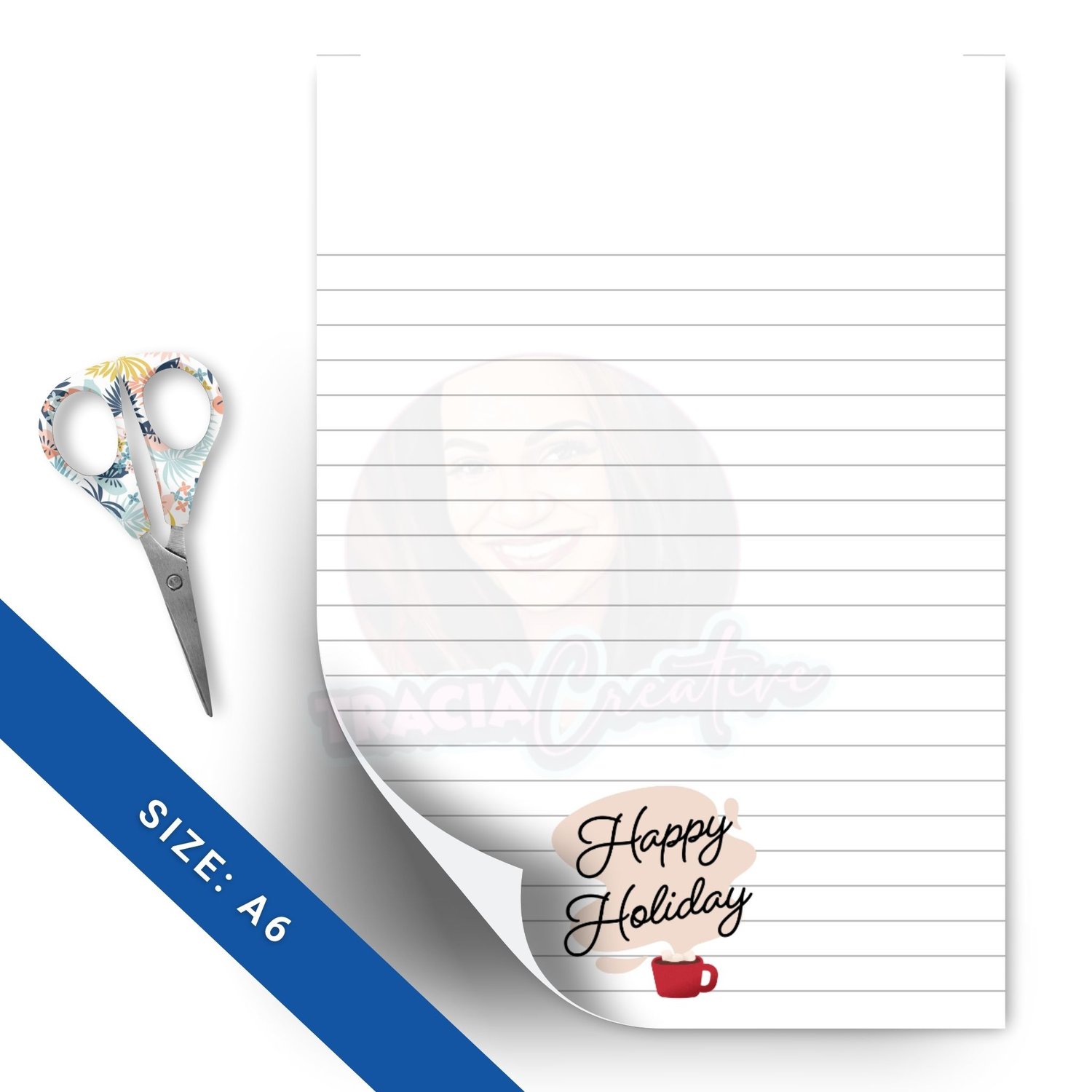 Printable Happy Holidays Notepad for A6 Planners