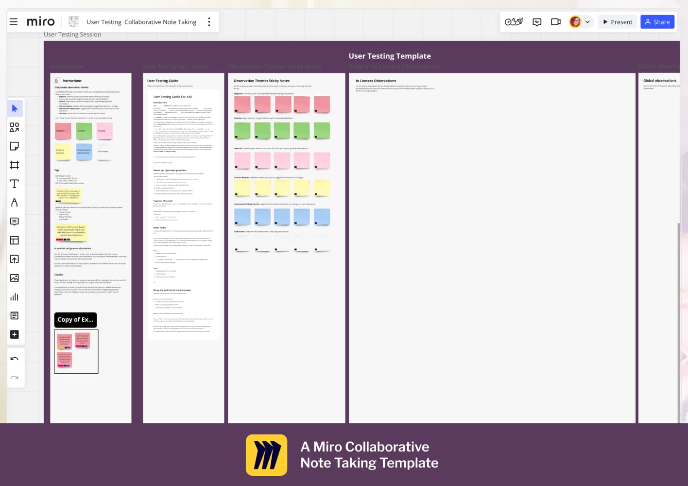 A Miro Collaborative Note Taking Template