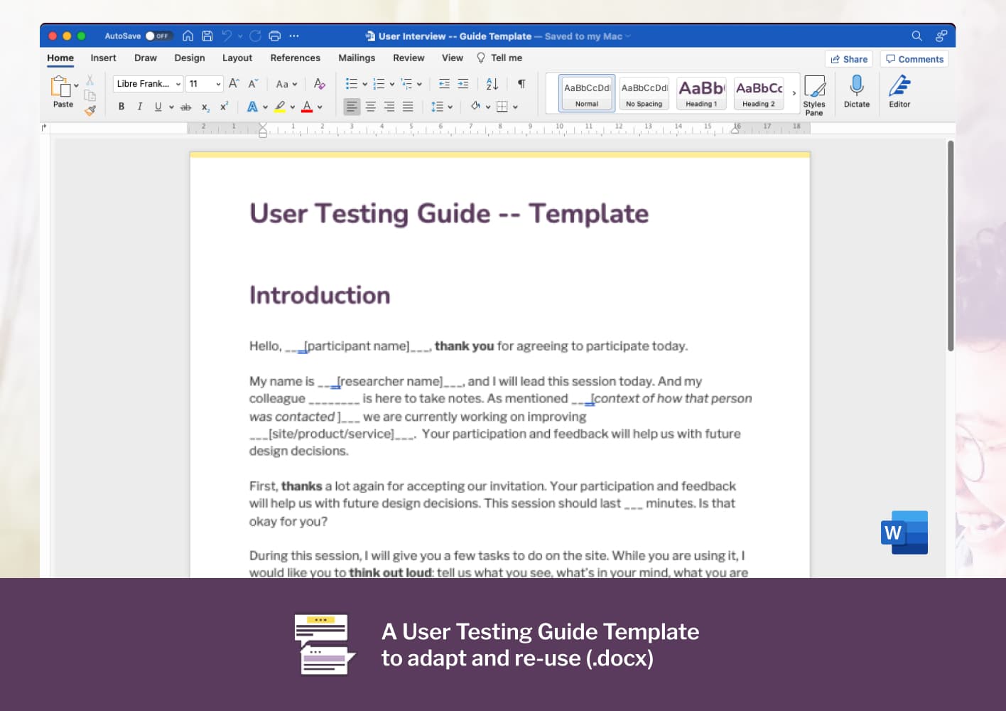 Integration User Testing Template User Testing Templates Starter Kit