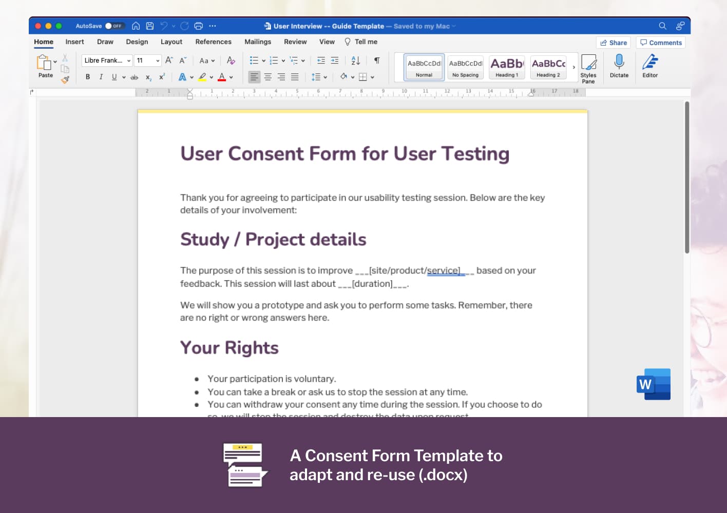 A Consent Form Template to adapt and re-use (.docx)