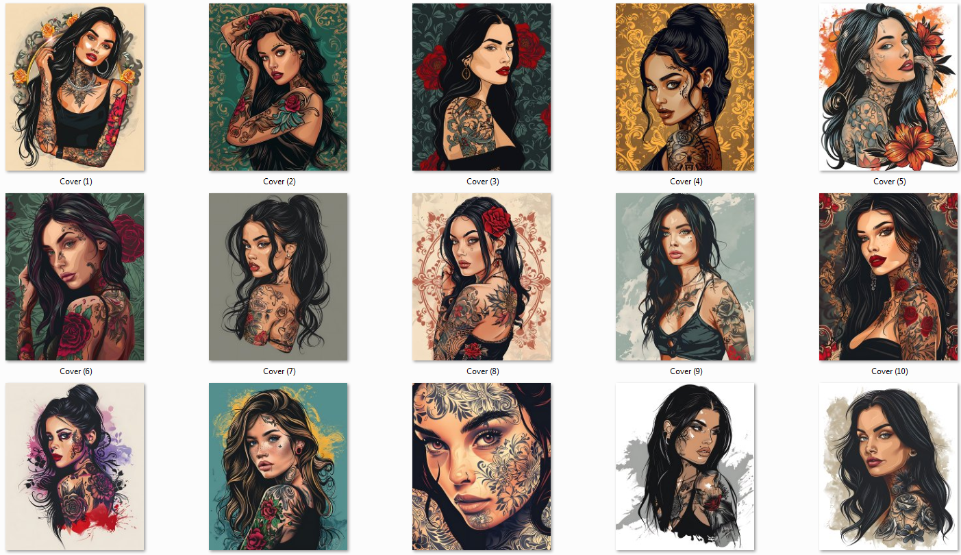 Beautiful Tattooed Girl Coloring Pages