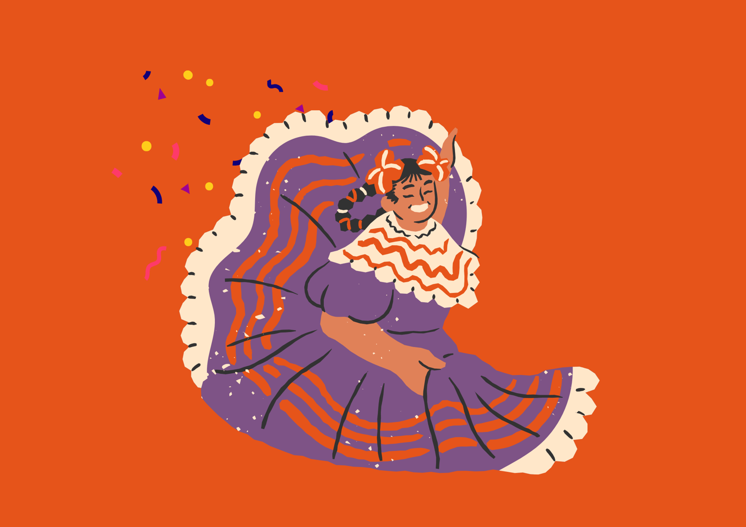 Dibujo bailarina folclórica