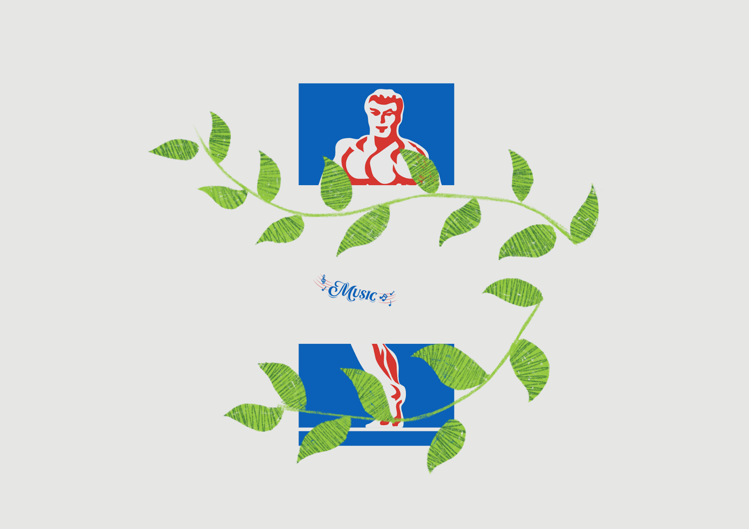 Ilustración culturista-vegetación