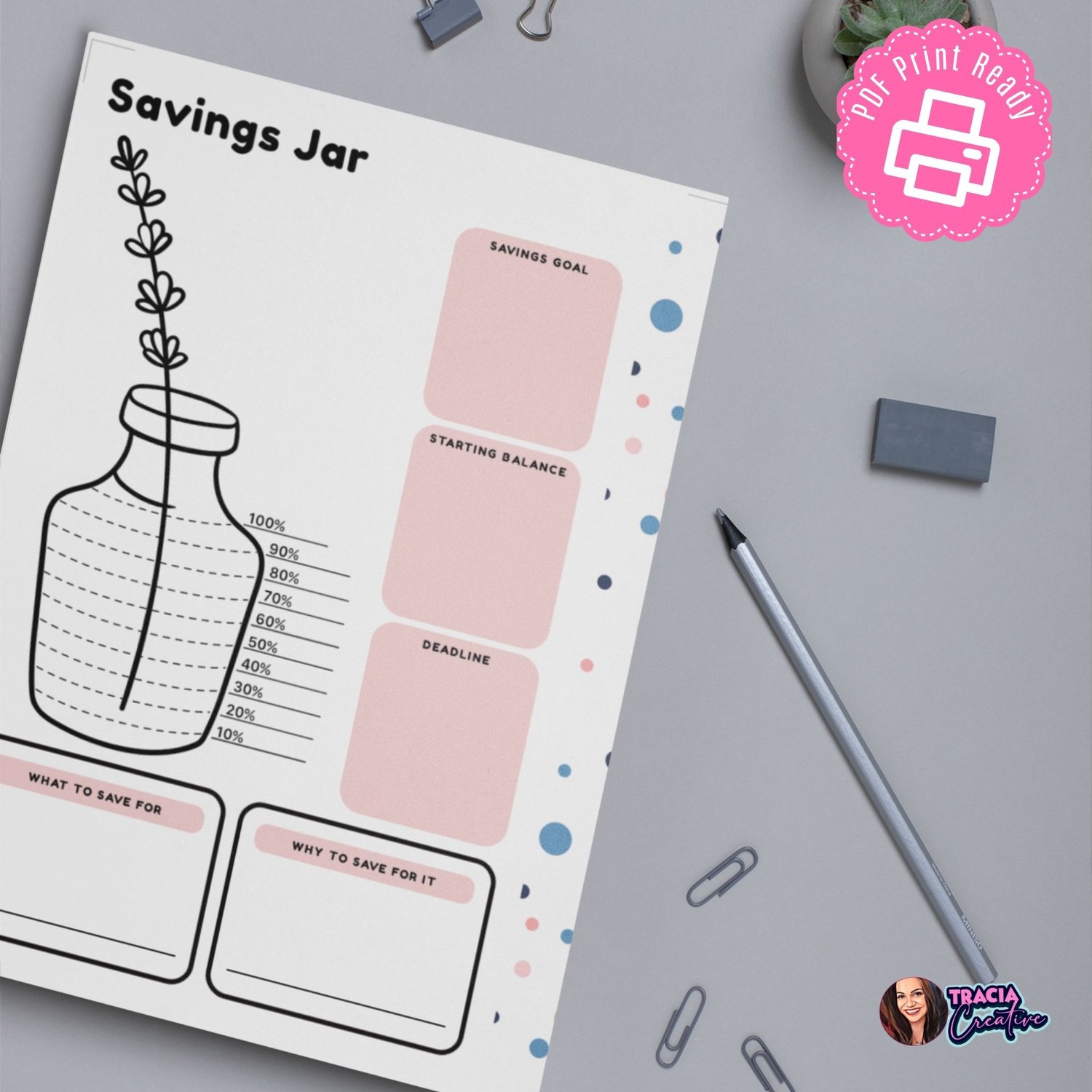 Printable Savings Jar Planner – Track Your Saving Goals
