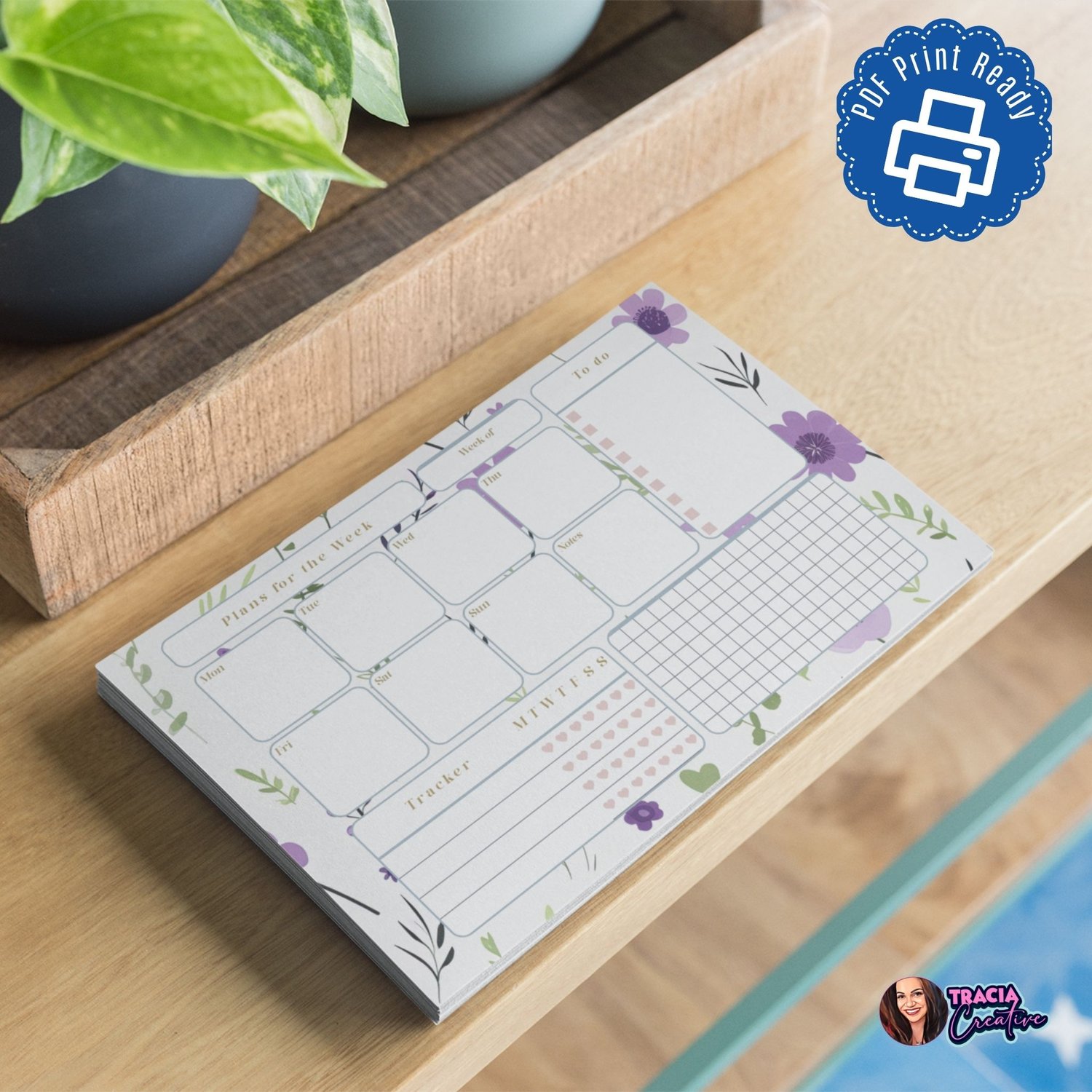 Colorful Weekly Desk Planner Set | Printable A5 PDF