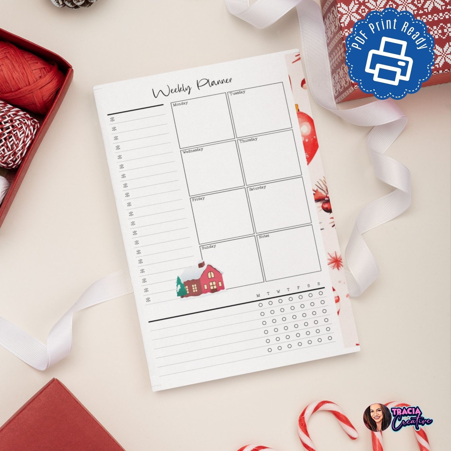 Printable Christmas Weekly Planner Insert for A5