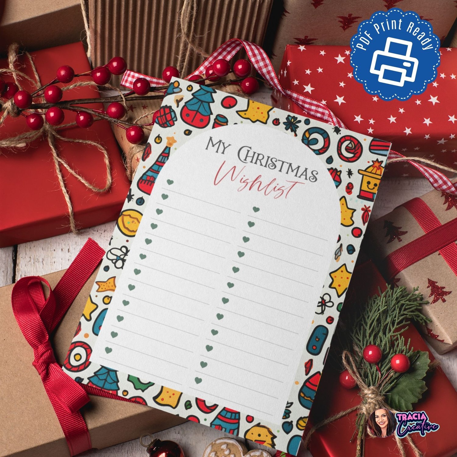 Printable Christmas Wishlist Checklist | A6 Planner Insert PDF