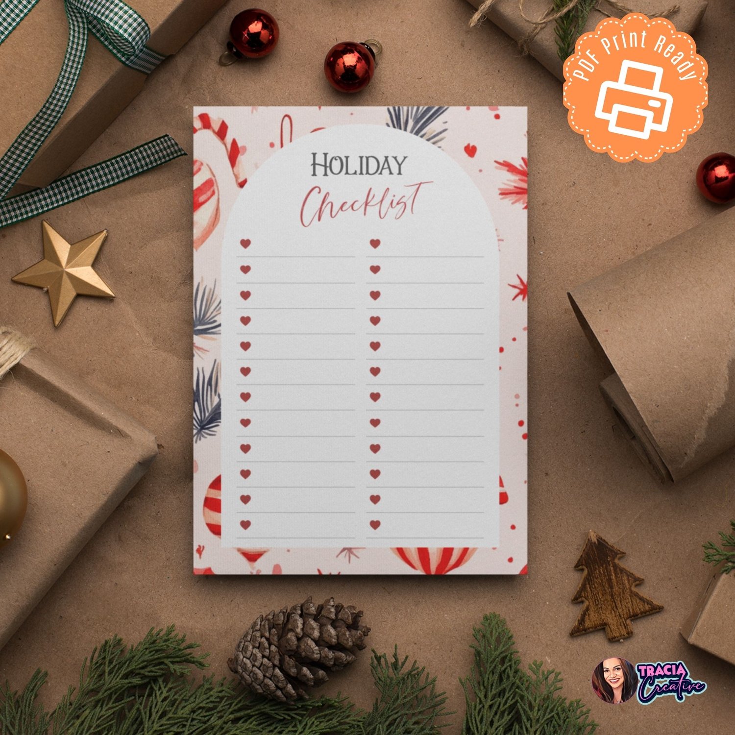 Christmas Holiday Checklist | A6 Planner Insert PDF