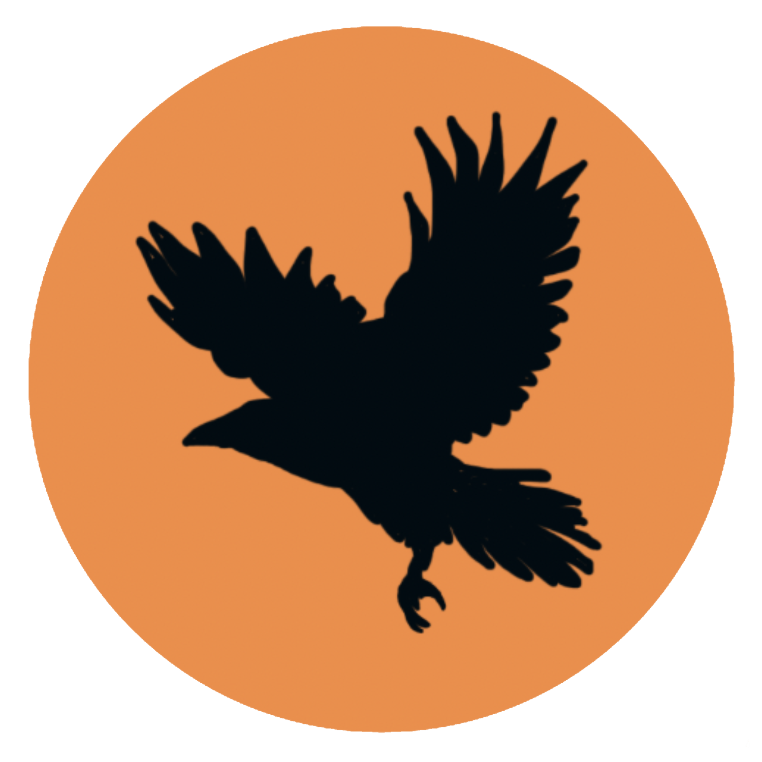 Tulugaq Publishing black raven orange sun logo