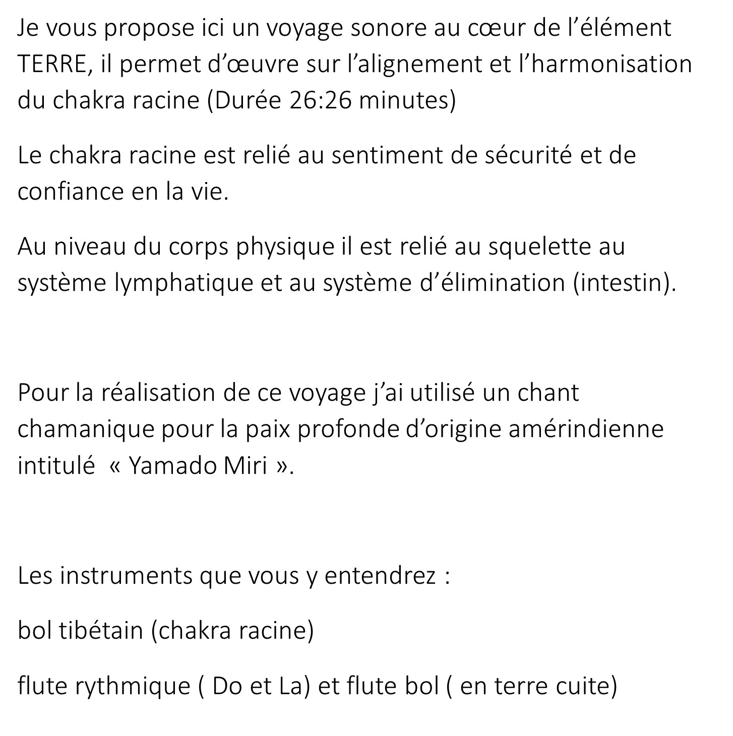 voyage sonore élément terrestre
