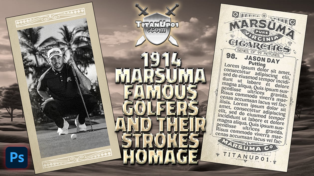 1914 Marsuma Famous Golfers and Their Strokes Homage Photoshop PSD Templates