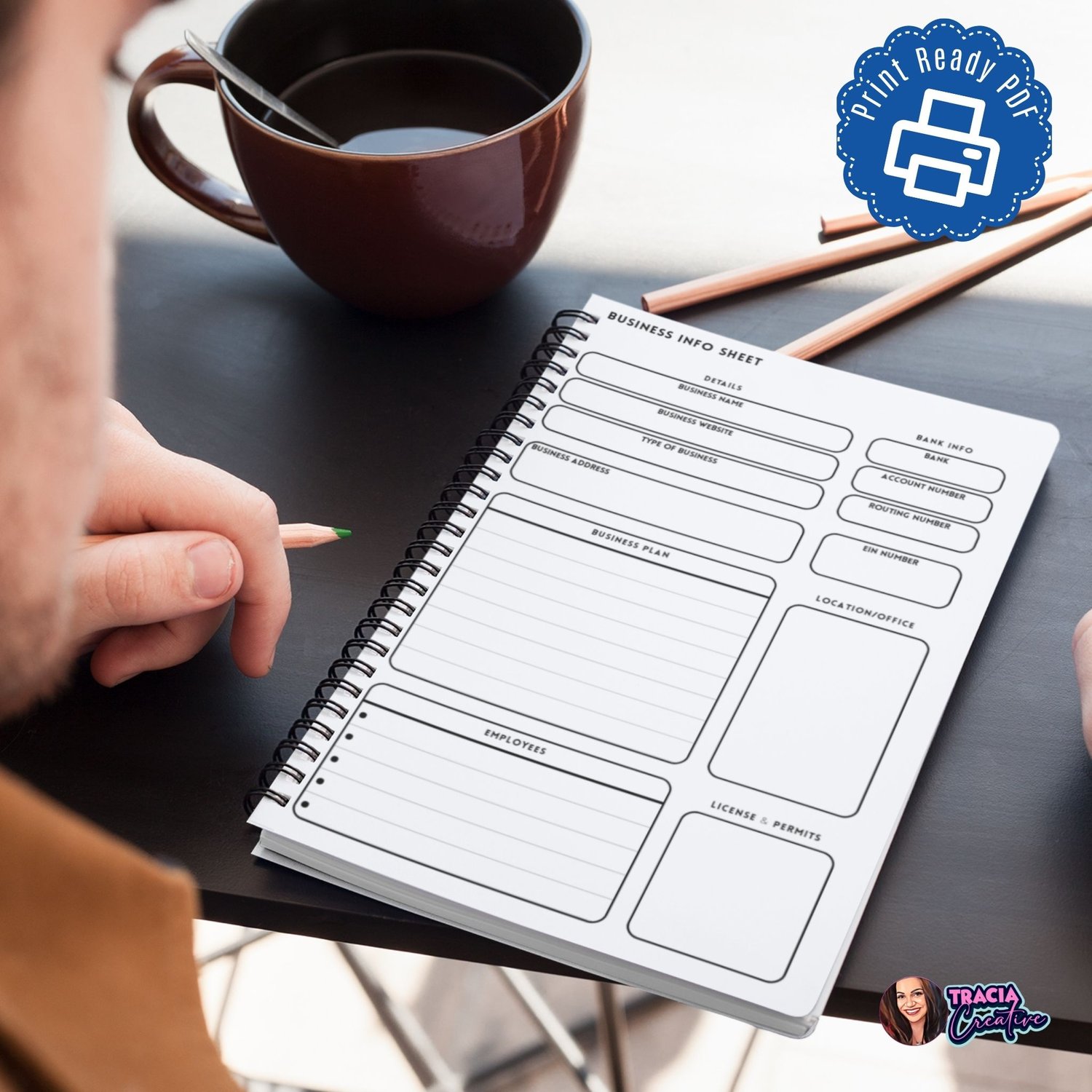 Business Info Sheet - Minimalist Printable | Instant Download