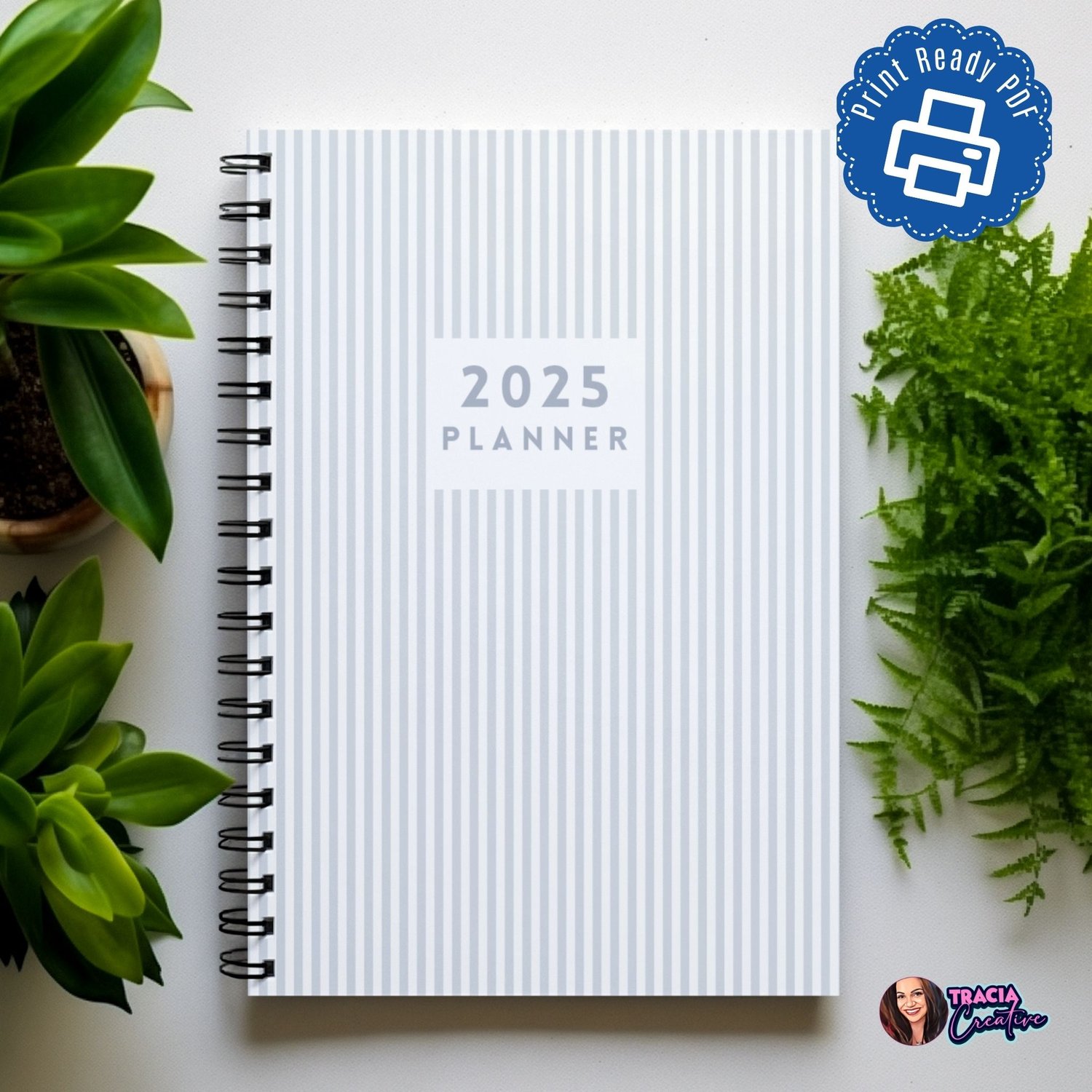 Blue 2025 Printable Planner | 189 Pages | Instant Download PDF | Daily, Weekly, Monthly Organizer