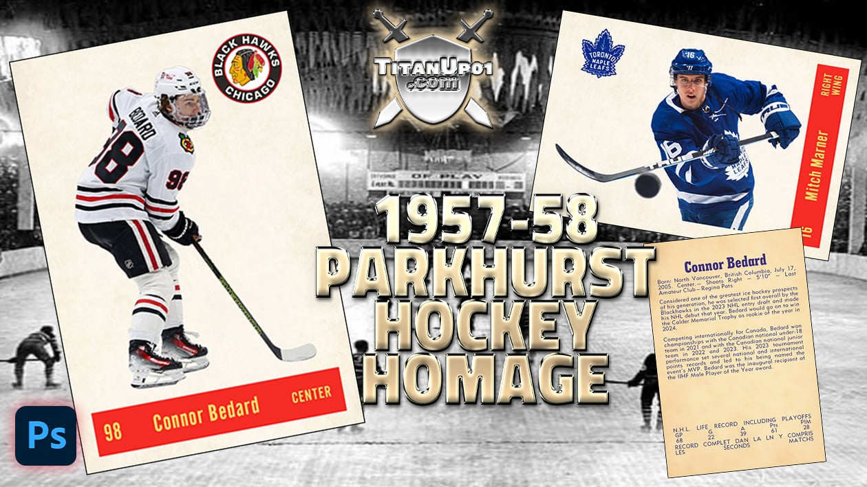 1957-58 Parkhurst Hockey Homage Photoshop PSD Templates