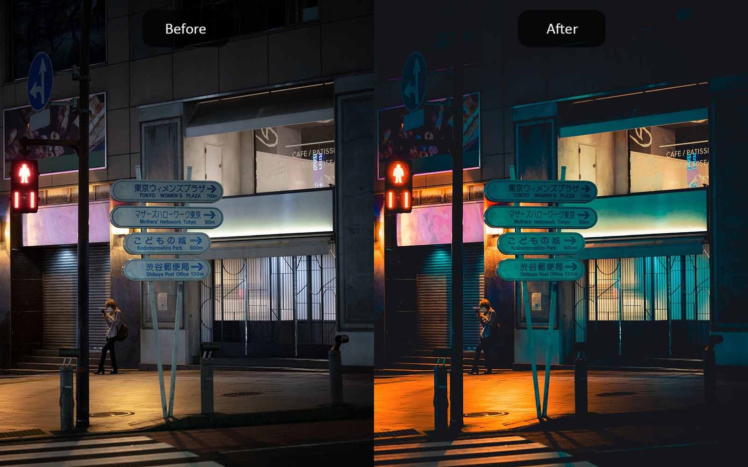 Cinematic Night - Lightroom Presets - Before-After