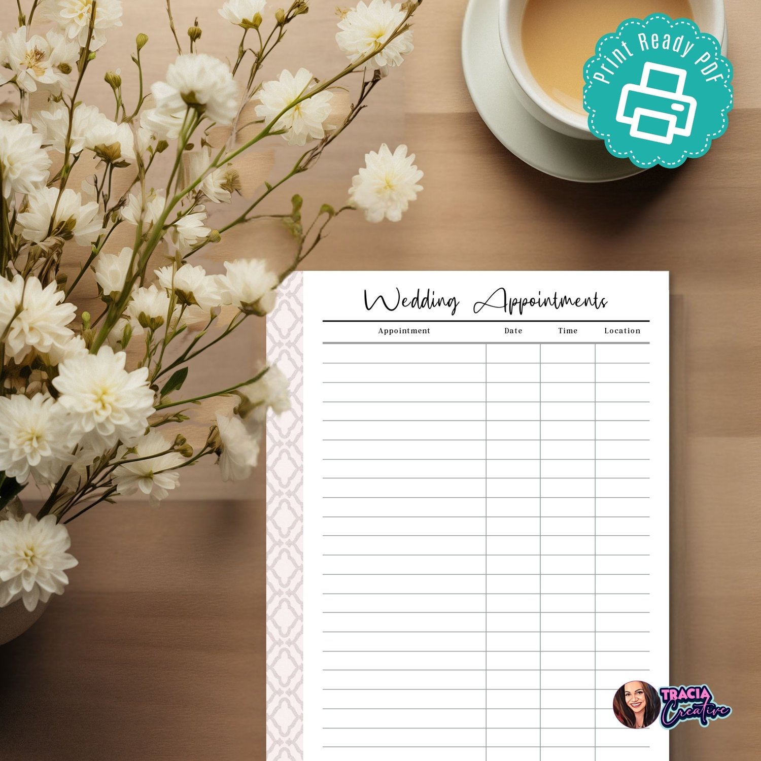 Wedding Appointment Planner | Tracia Creative