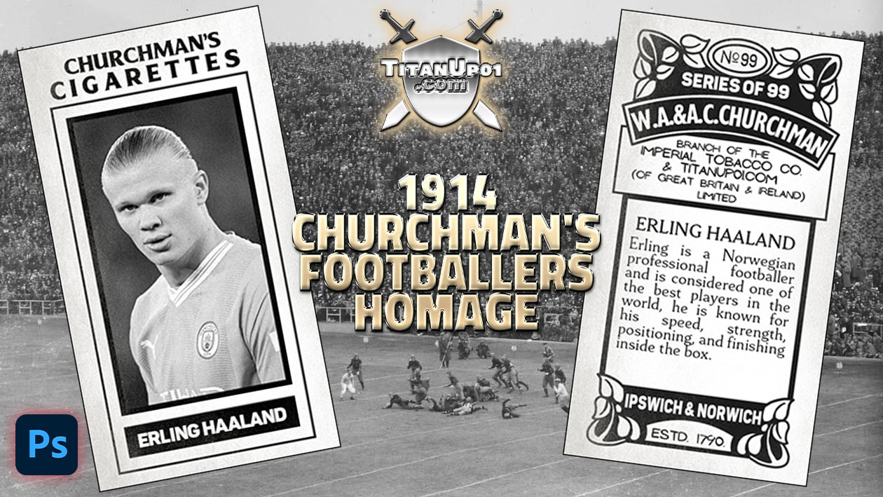 1914 Churchman's Footballers Homage Photoshop PSD Templates
