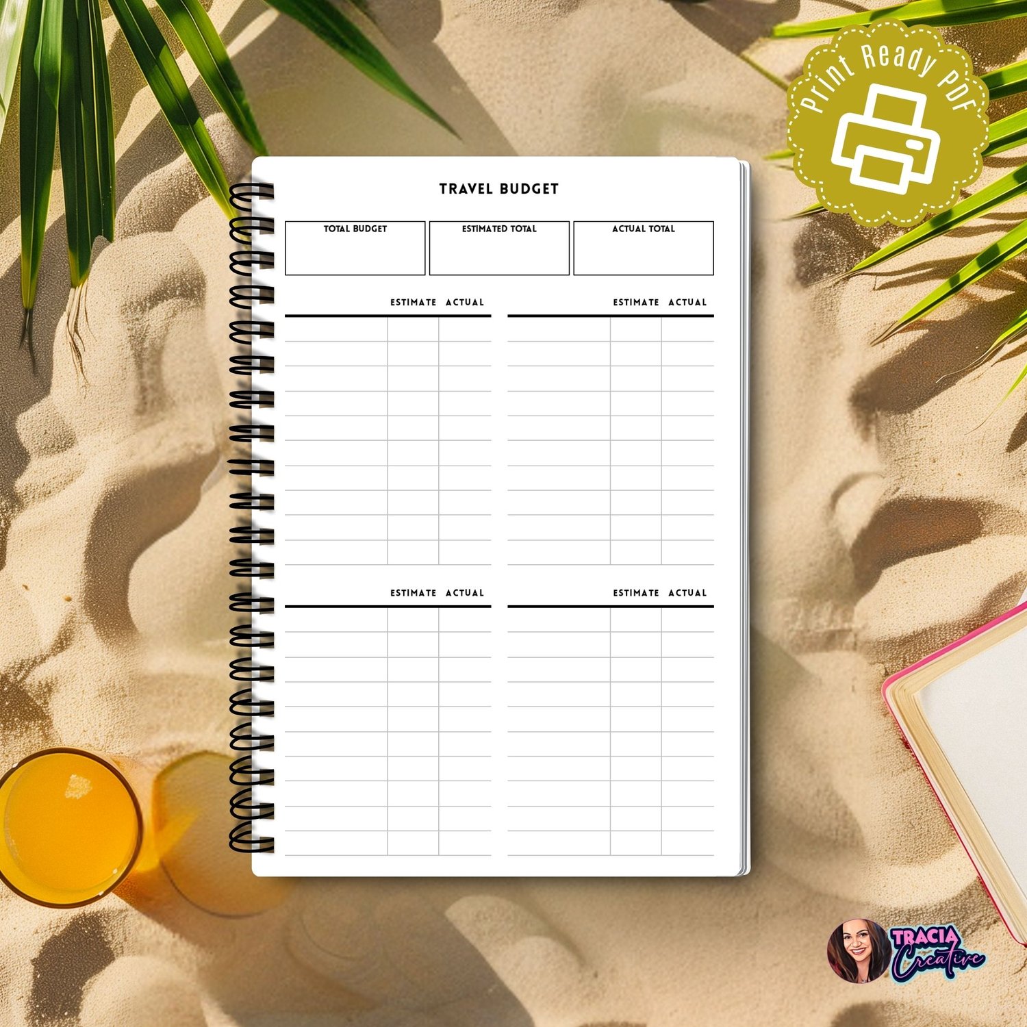 A5 Travel Budget Planner Insert | Tracia Creative