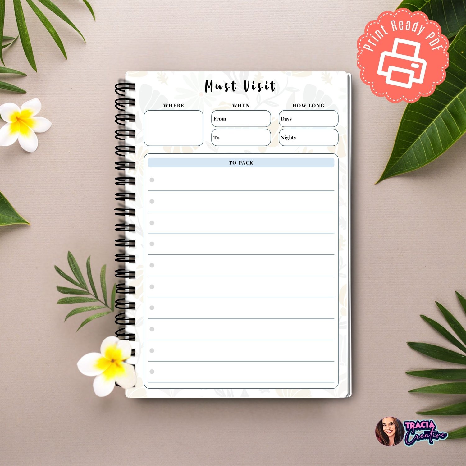 Must Visit Travel Planner | Tracia Creative
