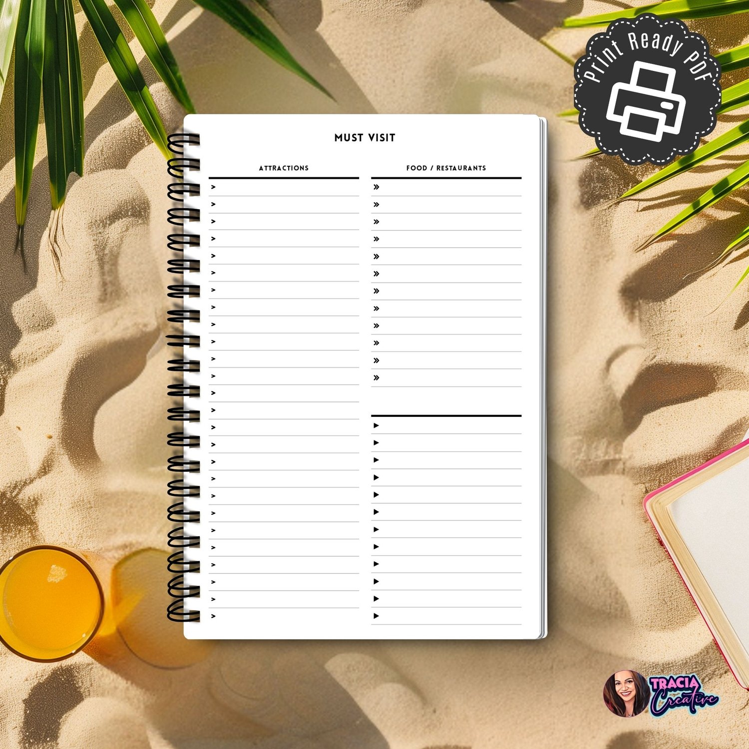 Must Visit Travel Planner Insert | Tracia Creative