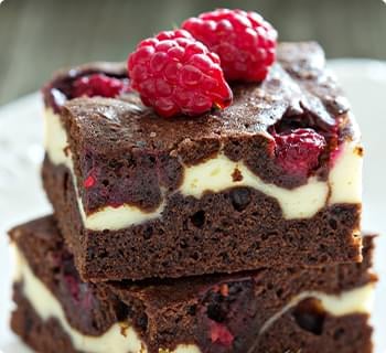 Brownies with Raspberries