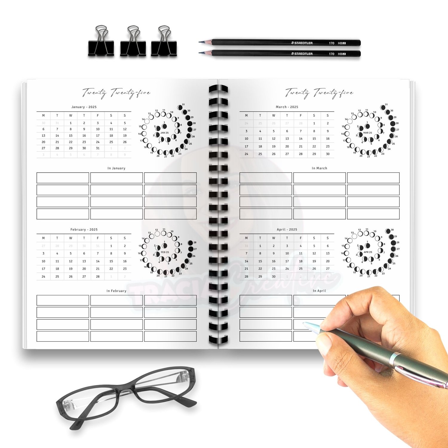 Printable 2025 Lunar Monthly Planner – Digital Download