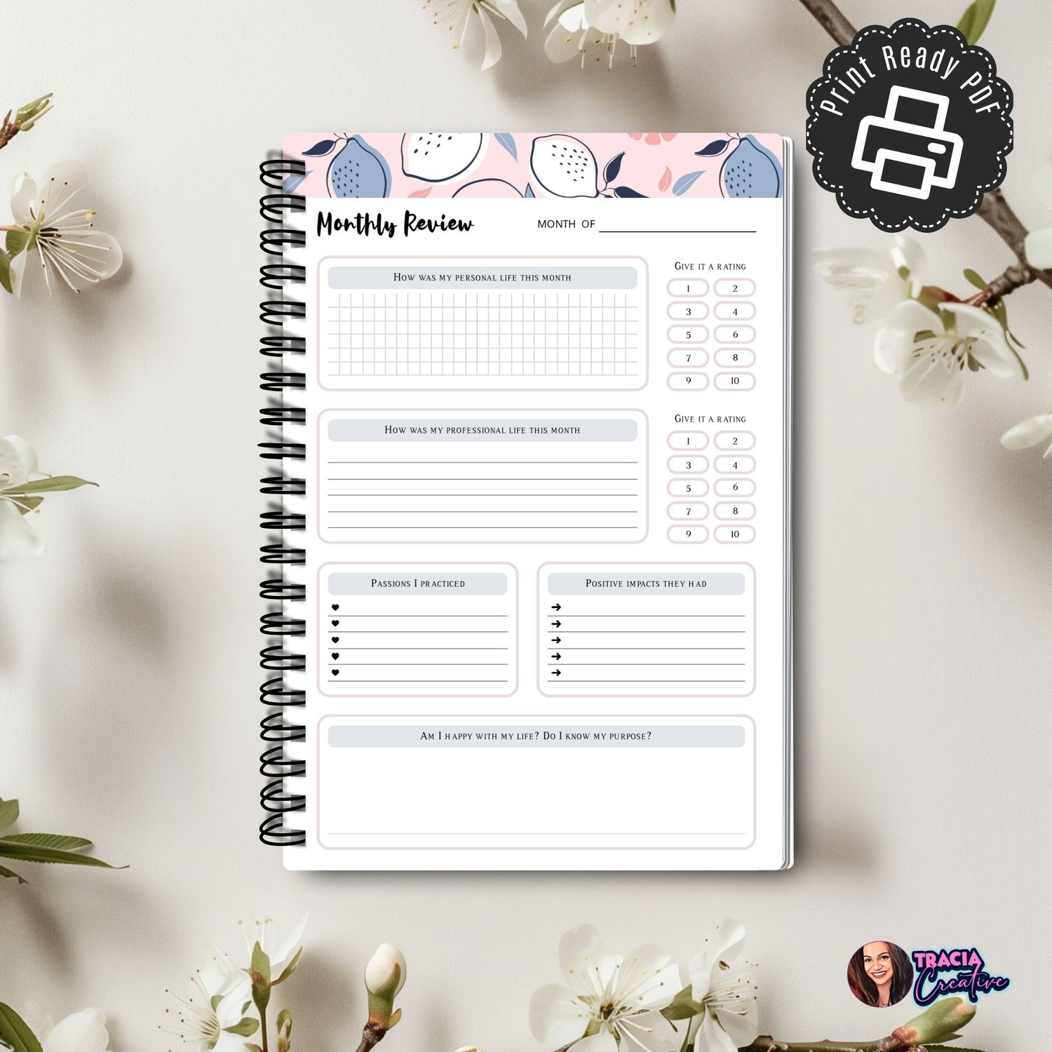 Effective Monthly Planner Insert | A5 Size Minimalist Design
