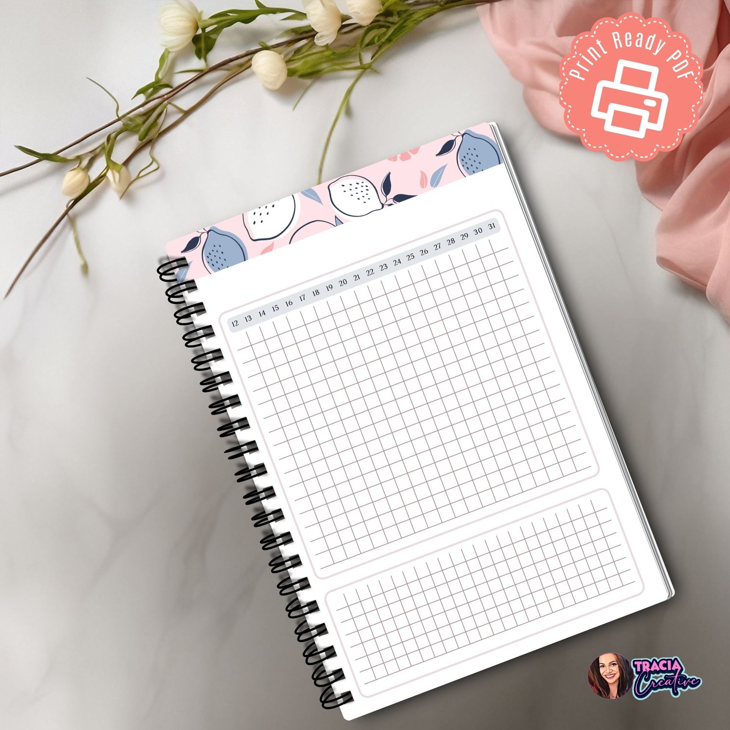 Monthly Habit Tracker, A5 Planner Insert | Tracia Creative